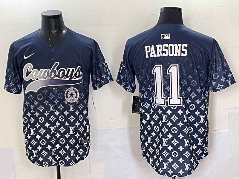 Men 2025 Dallas Cowboys #11 Parsons Drak blue Nike Limited NFL Jersey style 038